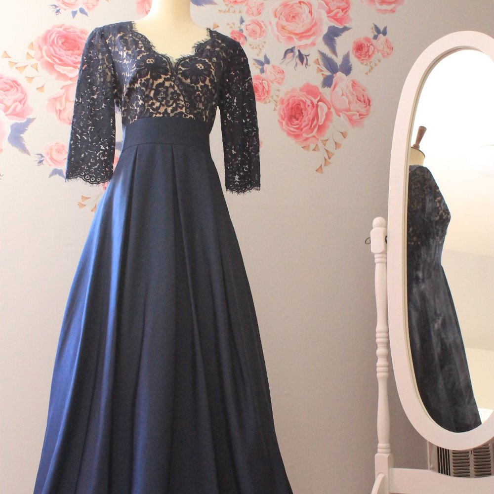 Eliza J-Midnight Blue Lace Dress